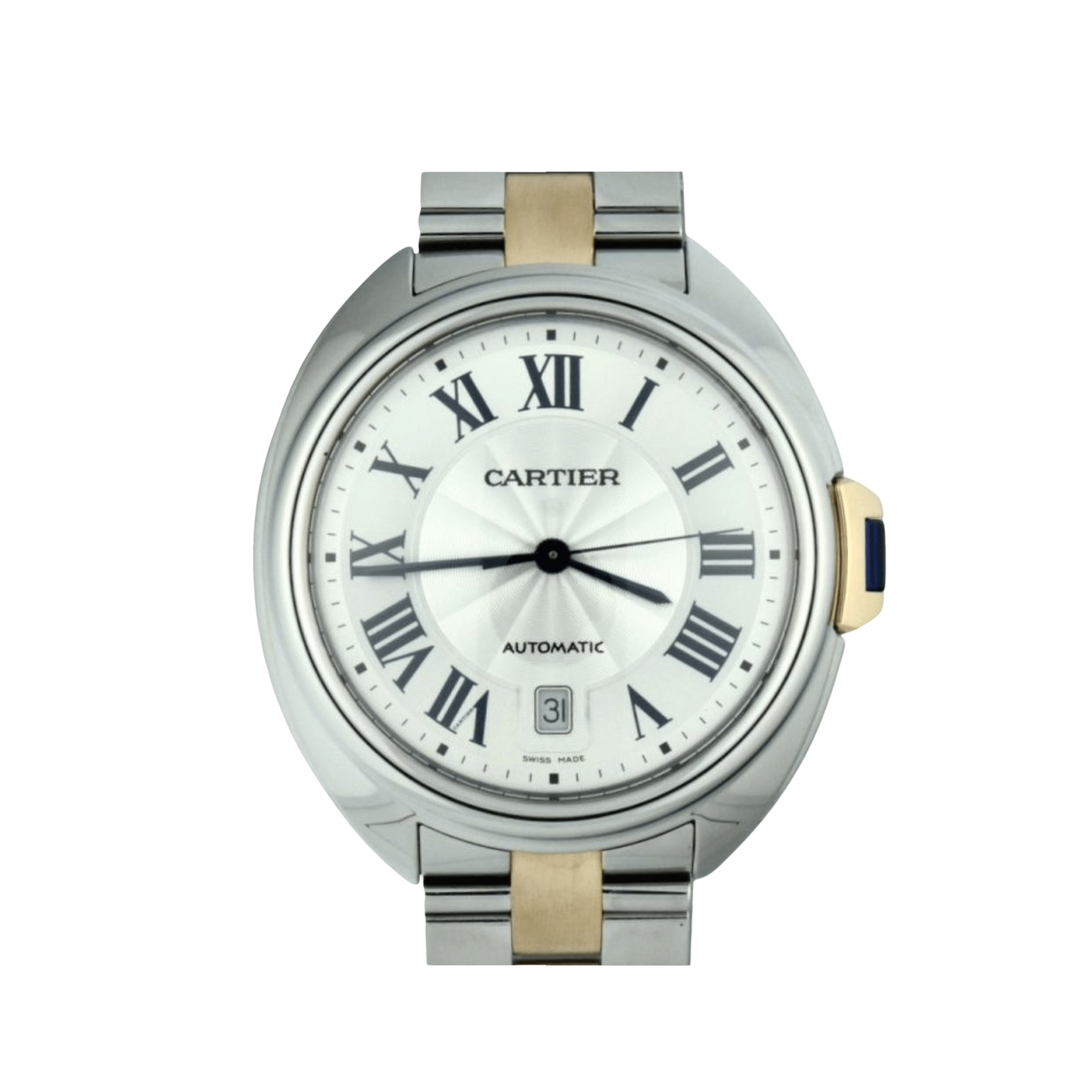 Cartier Cle De Cartier W2CL0002 Stainless Steel Rose Gold Silver Dial