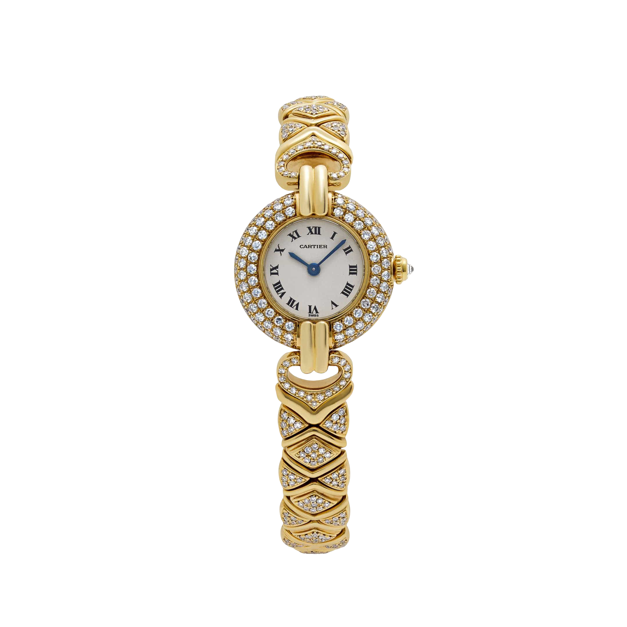 Cartier Colisée 'Ladies' Yellow Gold White Dial Diamond Bezel Quartz