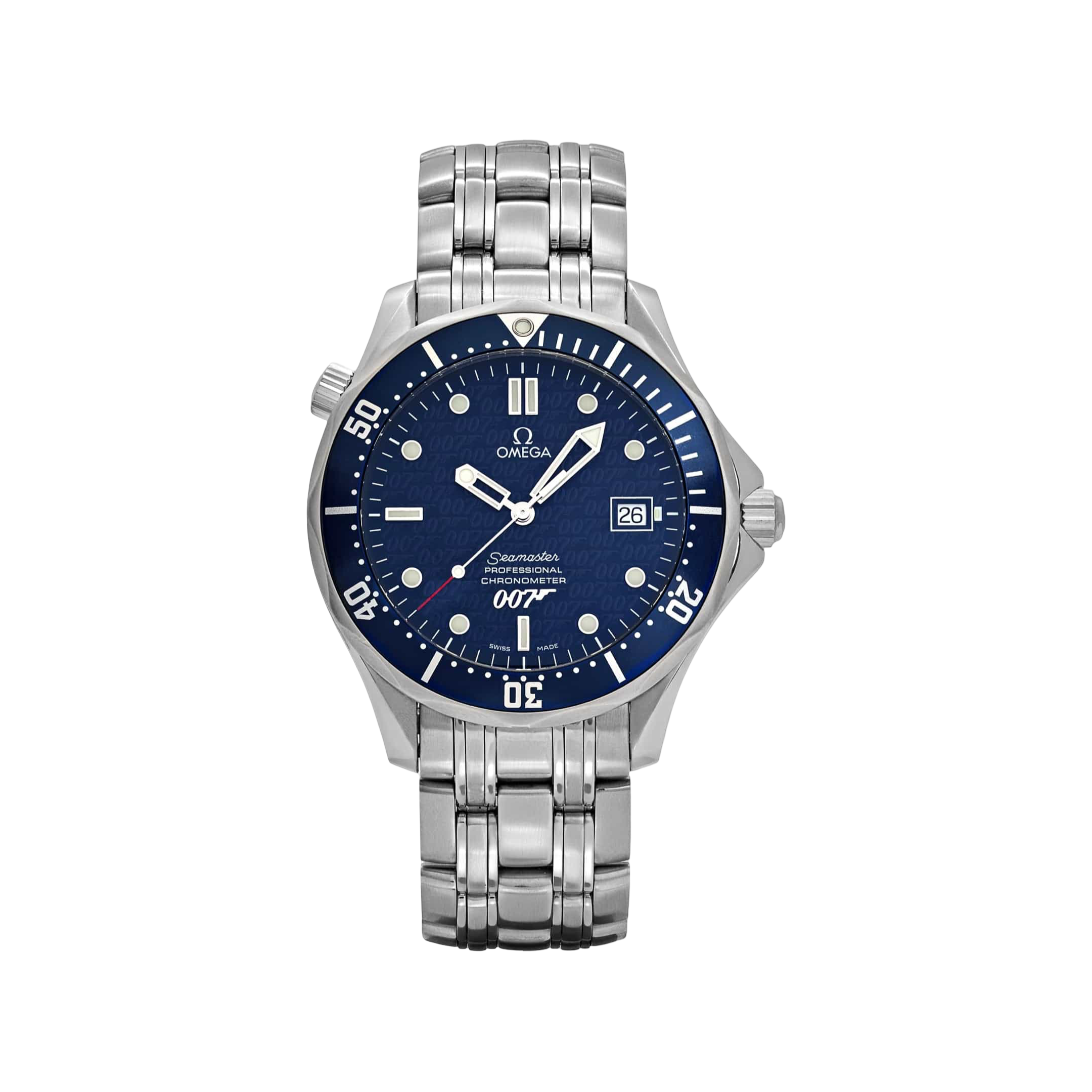 Omega Seamaster 2537.80.00 Chronometer James Bond 40th Anniversary Stainless Steel Blue Dial Limited Edition