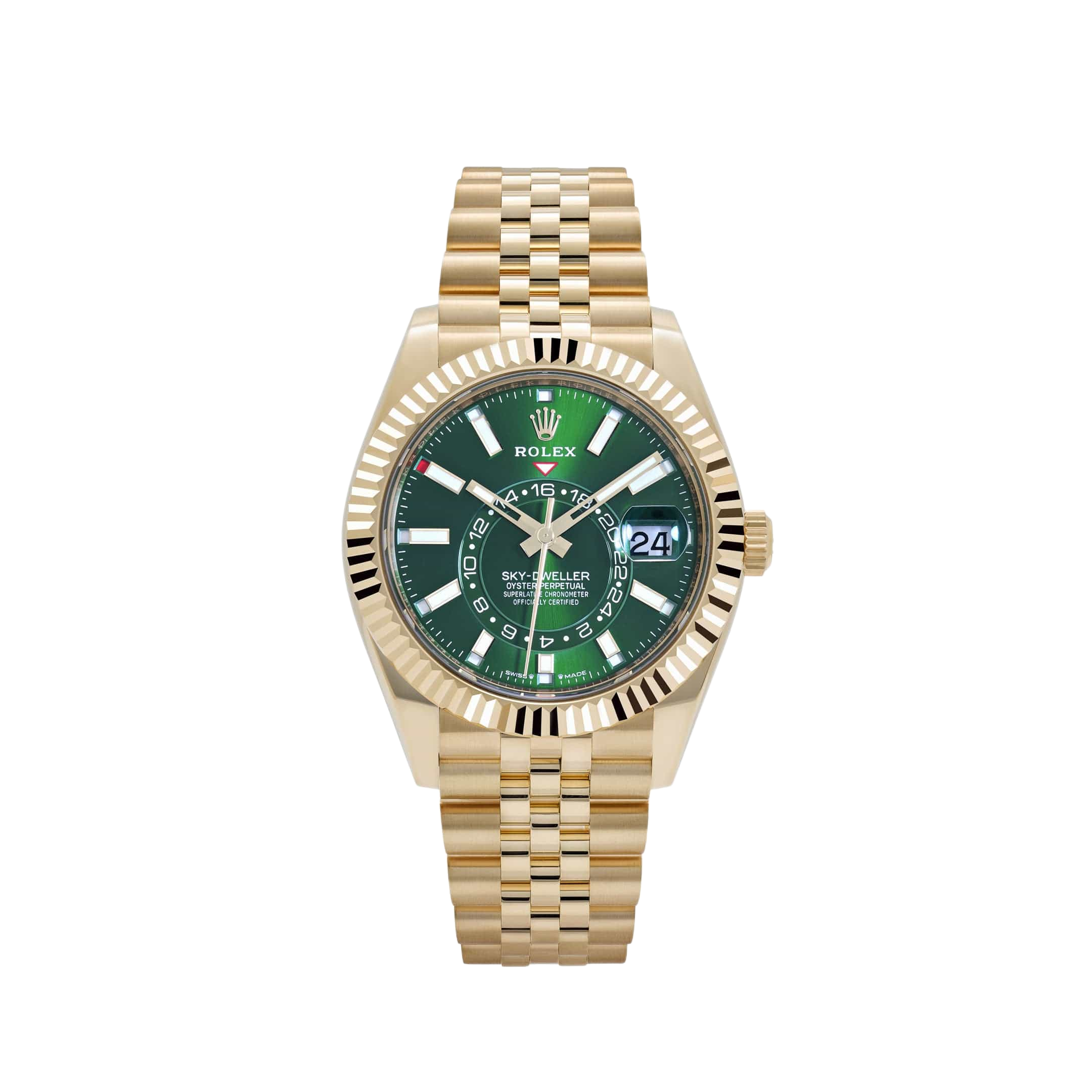 Rolex Sky-Dweller 336938 Yellow Gold Bright Green Dial Jubilee (2025)