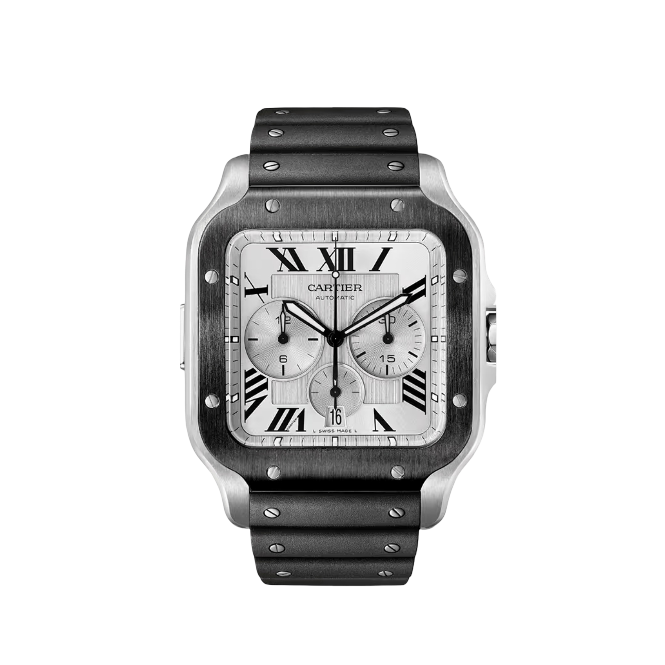 Cartier Santos Chronograph Extra-Large WSSA0017 Stainless Steel Silver Dial